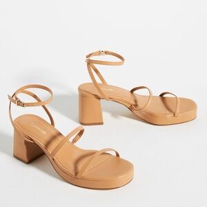 New Larroude x Anthropologie Tan GIO Strappy Sandals Heels Shoes sz 11